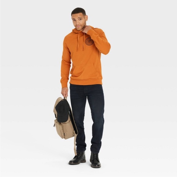 NWT Mother Earth University Orange French Terry Fleece Hoodie - Picture 3 of 4